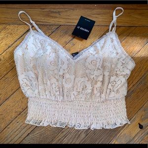 White laced crop top!
